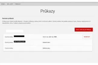 Můj účet průkazy